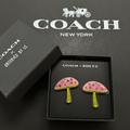 Coach Jewelry | Coach X Observed By Us Mushroom Large Stud Earrings Fungi Post Jewelry Resin | Color: Green/Pink | Size: Os