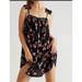 Free People Dresses | Free People Micro Dress Ruffles Floral Black Small Nwt | Color: Black | Size: S