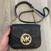 Michael Kors Bags | Michael Kors Pebbled Leather Crossbody | Color: Black/Gold | Size: 7”X5”X2”