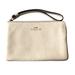 Coach Bags | Coach Corner Zip Leather Wallet Wristlet Ivory | Color: Cream | Size: Os