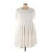 Torrid Casual Dress - Mini Scoop Neck Short sleeves: White Solid Dresses - New - Women's Size 4X Plus