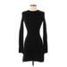 ASOS Casual Dress - Mini Crew Neck Long sleeves: Black Solid Dresses - Women's Size 2