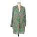 Zara Casual Dress - Shift Plunge Long sleeves: Green Dresses - Women's Size Medium