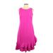 Joseph Ribkoff Casual Dress - A-Line Crew Neck Sleeveless: Pink Solid Dresses - Women's Size 10