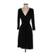 Banana Republic Casual Dress - Party V-Neck 3/4 sleeves: Black Solid Dresses - Women's Size Small Petite