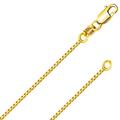 14K REAL Solid Yellow Gold 0.9MM Italian Diamond Cut Box Link Chain Necklace gold necklaces for women MADE IN ITALY (0.9 MM 20 Inches 14K Yellow Gold ITALY Solid)