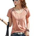 Gyios t shirt Summer T Shirt Short Sleeve Elastic Cotton V-neck Slim Streetwear T-shirt Women's Tee Shirt Solid Color-p-xxxl