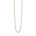 14ct Gold Half Paperclip and Half Cable Necklace 46 Centimeters Measures 1.8mm Wide Jewelry Gifts for Women