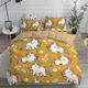 Children Cute Cartoon Unicorn Bedding Set Quilt Cover Kids Girls Adults Yellow Duvet Cover Double Single King Queen Full Size Home Comforter Sets Collections,Double(200*200Cm)