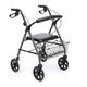Standard Walkers Walker with 6 Inch Wheels for Elderly Folding Four Wheel Mobility Walker with Padded Seat Back Support Basket Supports Up to 220 Lbs