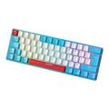 AOOOWER T60 62 Keys Russian Gaming Mechanical Keyboard Type-C Russia Keyboard 18 Kinds Backlit Modes Type-C 60% Mini Mechanical Gaming Keyboard Green Switch 62 Keys Russian