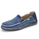 Classic Slip On Shoes for Men, Canvas Slip Resistant Work Shoes for Men, Retro Mens Casual Shoes, Barefoot Walking Shoes, Daily Driving Loafers (Color : Blue, Size : 10 UK)
