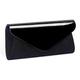 Patent Leather Clutch Classic Purse, WALLYN'S Evening Bag Handbag With Flannelette, Black, One Size