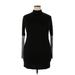 Fashion Nova Cocktail Dress - Mini Mock Long sleeves: Black Print Dresses - Women's Size 2X