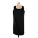 Talbots Casual Dress - Mini Scoop Neck Sleeveless: Black Solid Dresses - Women's Size 16