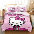 Hello Kitty-Ensemble de housses de literie de luxe pour enfants 1 housse de couette double 3