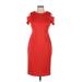 Calvin Klein Casual Dress - Sheath Crew Neck Short sleeves: Red Solid Dresses - Women's Size 6