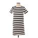 H&M Casual Dress: Ivory Stripes Dresses - Women's Size X-Small