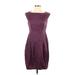 Lafayette 148 New York Casual Dress - Sheath: Burgundy Print Dresses - Women's Size 4