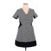 Banana Republic Casual Dress - Mini: Gray Print Dresses - Women's Size 14