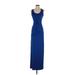 Nicole Miller Artelier Casual Dress - Sheath Scoop Neck Sleeveless: Blue Solid Dresses - Women's Size P