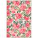 96 x 60 x 0.15 in Area Rug - Dash and Albert Rugs Pretty Peonies Machine Washable Rug in Pink/Green/Gray/Ivory | 96 H x 60 W x 0.15 D in | Wayfair