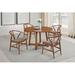 Corrigan Studio® Malanna 4 - Person Rubberwood Solid Wood Dining Set Wood/Upholstered in Brown | 30.25 H x 47.25 W x 47.25 D in | Wayfair