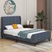 George Oliver Kacie Platform Bed Upholstered/Velvet in Gray | 44.1 H x 43.1 W x 83.3 D in | Wayfair DB90AACE7A1F4C1E9BE6A31F3B2E4313