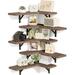 Latitude Run® Corner Floating Shelves, Wall Mounted Corner Shelf Set of 5 Wood in Brown | 0.6 H x 16.1 W x 11.4 D in | Wayfair