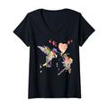 Damen I Like Birds Migratory Bird Day Romantische Kolibri-Paare T-Shirt mit V-Ausschnitt