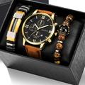 Montre à Quartz pour Hommes Analogique Quartz Rétro Casual Classique Chronographe Alliage Cuir Thème Classique Thème Vintage