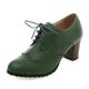 Femme Escarpins Oxfords Chaussures Bullock du quotidien Couleur Pleine Talon bloc Talon Bottier Rétro Vintage Classique Intemporel Polyuréthane Brun foncé Noir Vert