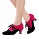 Femme Chaussures Latines Salon Chaussures Modernes Entraîner des chaussures de danse Intérieur ChaCha rythme Talon Talon Cubain Lacet Noir / Rouge Noir / Blanc Noir