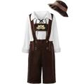 Carnaval Fête d'Octobre Costume Chemisier / Chemise Lederhosen Fête d'Octobre / Bière Bavarois Bavarois Vienne Style traditionnel Prairies Garçon Tissu de style traditionnel Haut Short Chapeau