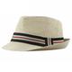 Homme Chapeau de Paille Chapeau de soleil Panama Chapeau Fedora Trilby Noir Marron Pur coton Classique Rétro Couleur unie Soirée Mode des années 1920 Rétro Vintage Soirée Quotidien Bloc de couleur