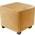 housse de pouf extensible housses de pouf carré de velours housse de tabouret de rangement pliable rectangulaire housse de banc protecteur de meubles housse souple avec fond élastique