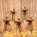 (moment romantique) bouquet de roses ballon lumineux LED, bouquet de roses ballons transparents légers : créez une atmosphère magique et romantique pour les mariages, fiançailles, anniversaires (pas de pile 2aa)