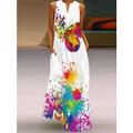 robe décontractée pour femme robe droite robe swing robe longue robe maxi blanc noir arc-en-ciel noir sans manches fleur poche printemps été col en v mode vacances quotidiennes s m l xl