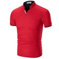 Homme POLO Tee Shirt Golf Casual du quotidien Col Mao Manche Courte basique Couleur unie Simple Eté Coupe ajustée Noir Blanche Rouge Vert Gris POLO