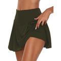 Jupe de tennis Jupe de golf Shorts de Yoga Femme Protection Solaire Poids Léger 2 en 1 Sans Couture Yoga Aptitude Exercice Physique Jupe-short Bas Couleur unie Eté Grande Taille Des sports Tenues de