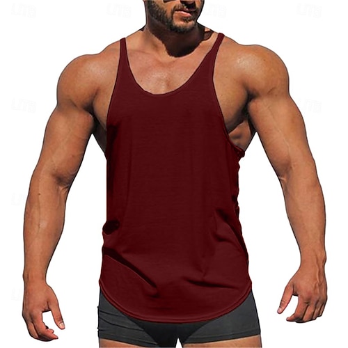 Homme Débardeur T-shirt sans manches Sans manches Col Rond Été Uni Mode Streetwear Débardeur d'entraînement Sport Loisir Athleisure Salle de sport Noir Blanche Jaune T-shirt haut de gamme pour homme