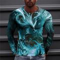 Homme Imprimés Photos Phénix T shirt manche longue T-shirt 3D effet Col Ras du Cou Chemise Design Décontractées Grand et grand du quotidien Vacances Blanche Vert Claire Rouge Printemps Automne