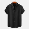 Homme Chemise Chemise Lin Chemise en lin et coton Chemise décontractée Chemisette Chemise d'été Chemise de plage Noir Rose Claire Vert foncé Manche Courte Plein Revers Eté Casual du quotidien