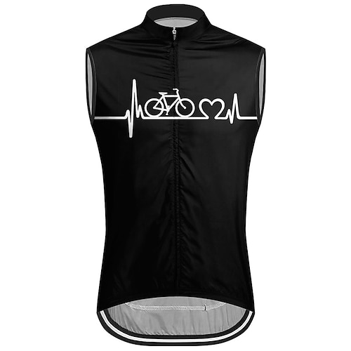Homme Gilet de cyclisme Maillot de cyclisme Graphique Lettres Chiffres Drôle Sans manches Cyclisme Gilet / Veste Maillot Top avec 3 poches arrière VTT Vélo tout terrain Cyclisme sur route Séchage