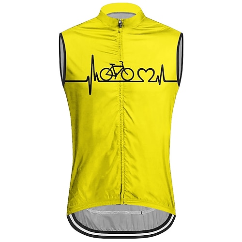Homme Gilet de cyclisme Maillot de cyclisme Graphique Lettres Chiffres Drôle Sans manches Cyclisme Gilet / Veste Maillot Top avec 3 poches arrière VTT Vélo tout terrain Cyclisme sur route Séchage