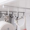 Fer 6 crochets étagère de rangement armoire armoire métal sous les étagères tasse tasse cintre salle de bain cuisine organisateur suspendu support de rack