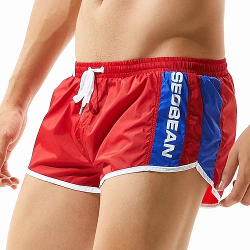 SEOBEAN Homme Shorts de bain Short de bain Patchwork Cordon de serrage doublure en maille avec poches Séchage Rapide Confortable Shorts de Surf maillot de bain Surf Plage Sports Nautiques Été