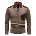 Homme Pull Pull à écussons A côtes Tricoter Normal Tricoté Quarter Zip Bloc de couleur Mao Moderne contemporain Travail Usage quotidien Vêtement Tenue Hiver Café M L XL