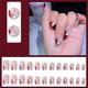 y2 nail art amovible faux ongles patch net rouge filles court nail art fini mignon net rouge nouveau