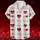 Saint Valentin coeur romantique complexe pour hommes hawaïen chemise imprimée en 3D boutonné à manches courtes été vacances à la plage vêtements quotidiens s à 3xl